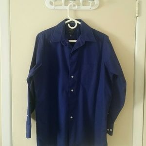 Royal Blue Dress Button Down Small Tear